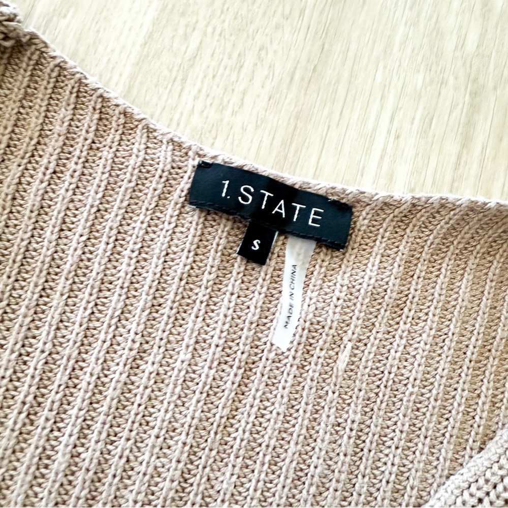 1.State Diagonal Rib V-Neck Sweater S - Picture 3 of 6